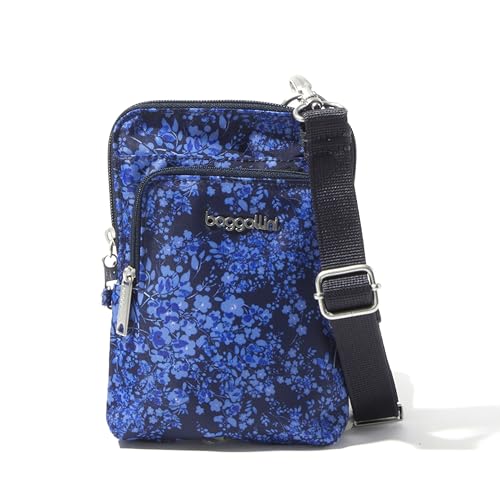 Baggallini Women's Securtex Anti-theft Activity Crossbody Bag - color: Ink Hydrangea