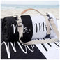 Waterproof Beach Blanket Picnic Outdoor Mat Bridal Shower Gifts Registry Bride Groom Name Newly Wed Must Haves Engagement Party Stuff Marriage Newlywed Couple Mr Mrs Honeymoon Elopement Essential - color: Black and White