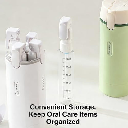 4 in 1 Travel Dispenser, 4 Pack 1OZ/30ML Travel Bottles with Stickers for Toiletries, Leak Proof Travel Size Containers, Portable for Shampoo Lotion Conditioner Cream Green