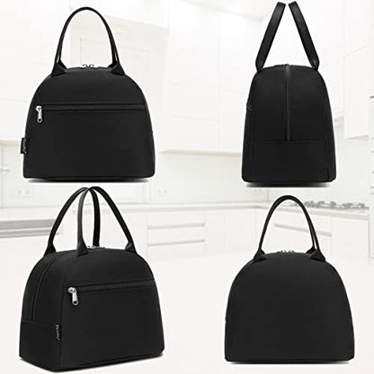 FlowFly Insulated Lunch Cooler Bag - Tote Bag Organizer for Women/Men, Black - color: Black