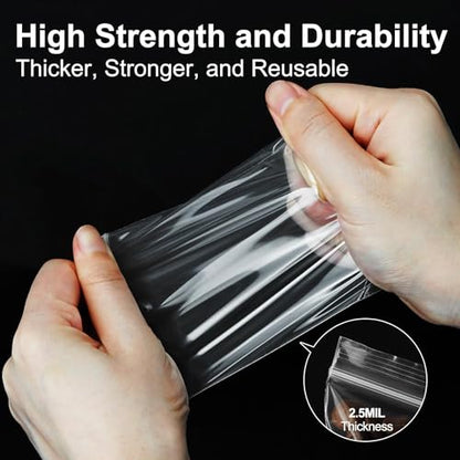 Small Zip Bag, 1200ct 2x2'' Premium Small Plastic Baggies Resealable, 2 Mil(2 Layer) Ultra Strong & Durable Zip Top Lock Bag for Jewelry and Business - Clear - color: 2" x 2"