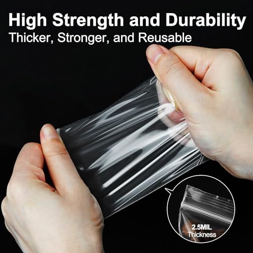 AGBOLO Small Plastic Bags, 1200ct 4"x6" Premium Small Zip Baggies Resealable, 2 Mil(2 Layer) Ultra Strong & Durable Mini Zipper Bags for Jewelry and Business - Clear - color: 4" x 6"