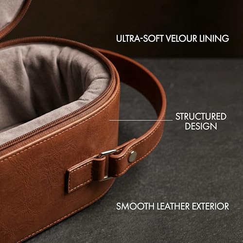 Bey-Berk Vino Brown Leather Double Wine Caddy, Two-Bottle Travel Case with Zipper Closure and Corkscrew Bar Tool - color: Brown