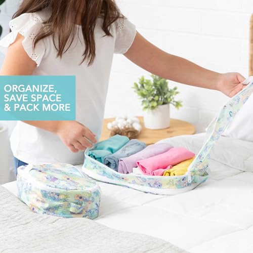 Bumkins Packing Cubes and TSA Approved Pouches for Travel Bag, Organize Luggage with Compression Bags, Essential Traveling Accessories to Pack Clothes, Toiletries, Carryon Suitcase, 5-pc Disney Stitch - color: B6 Aloha Stitch-set