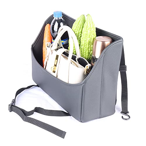 Viaviat Car Handbag Purse Holder Between Seats Leather Car Front Seat Storage Bag Large Capacity Car Organizers for Book Document Phone Bottle Tissue Toy (Black Style-1) - color: Black (Style 1)