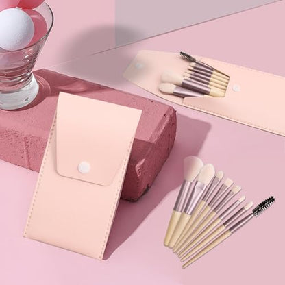32 Sets Travel Makeup Brush Set Synthetic Fiber Face Foundation Make up Brushes Bridesmaid Gift with Travel Makeup Bag for Wedding Bridal Shower Favors Bachelorette Party Gift (Ivory Beige)
