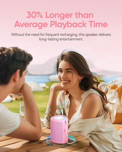 Portable Bluetooth Speaker Beach Essentials: Powerful Crystal Clear Sound/Dynamic Light/IPX5 Waterproof/All Day Playtime/Wireless BT 5.3/TWS Paring, Dad Gifts, Outdoor|Travel|Camping|Pool Accessories - color: Pink