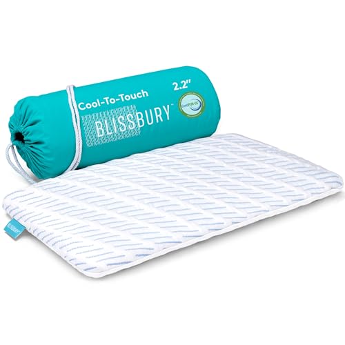 BLISSBURY 2.2 Inch Super Thin Pillow for Sleeping | Cool-to-Touch Premium Memory Foam Flat Pillow for Stomach Sleeper | for Back & Stomach Sleeper | Certified Foam for Neck and Back Support | - color: Cooling (White), size: 2.2"H (Queen)