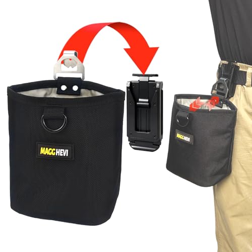[MAGG HEVI] Nail & Screw Pouch with Belt Clip, Tools Organizer Pouch Bag with Snap Spring Closure for Men, Electrician, Carpenter, HVAC Tech, Technician, Handy Man, Plumber and Contractor - size: Lagre Snap Closure