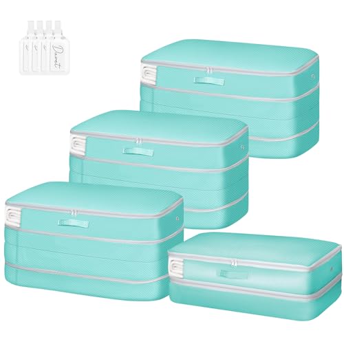 Comforter Storage Bag - Large Capacity Bedding Storage Bags Ultra Space Saving Self Compression Organizer, Washable Compression Bags for Storage Comforter Blanket Duvet Pillow, 4-Pack, Blue - color: Blue, size: 4 Packs