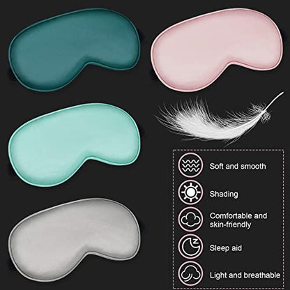 Bbto 4 Pcs Silk Sleep Eye Masks Smooth Soft Satin Eye Covers with Adjustable Strap Blindfold for Sleeping Blocking Out Lights Travel Relaxation(Multicolor) - color: Multicolor