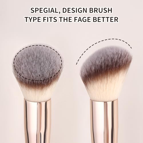 MAANGE Makeup Brush Set 19 PCS Travel Makeup Brushes Eyeshaowder Powder Concealers Foundation Professional Make Up Brush Set with Case (Gold) - color: Gold