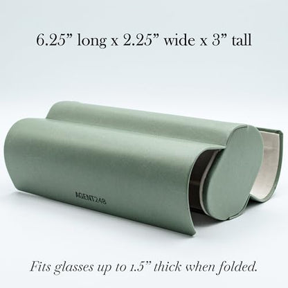 Eyeglass and Sunglass 2-Compartment Travel Case - color: Sage Green