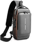 Peicees Mens Crossbody Bag Man Bags Mens Purse Anti-theft Leather Sling Bag Shoulder Bag Chest Bag for Daily Use, Grey Gold - color: Grey Gold