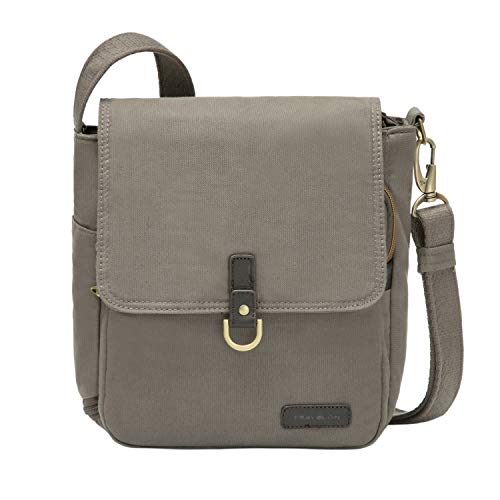 Travelon Anti-Theft Courier Tour Bag - color: Stone Gray