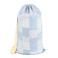Laundry Bag, Dirty Backpack Laundry Bag For College Travel Laundromat Apartment, With Handles 29" X 18" (Blue Floral Plaid) - color: Blue Floral Plaid
