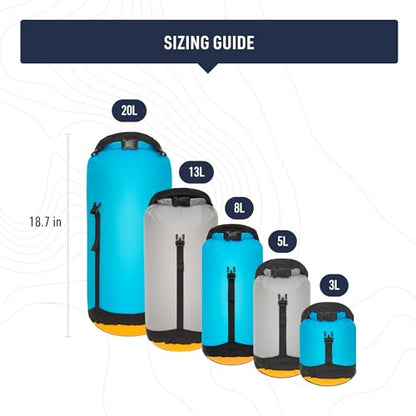 Sea to Summit eVac Ultra-Lightweight Compression Dry Bag, Waterproof Dry Storage, 5 Liter, Atoll Blue - color: Atoll Blue, style: 5 Liter