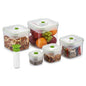 Lasting Freshness 11 piece Vacuum Seal Food Storage Containers with Vacuum Pump, Airtight and Leak Proof, Vacuum Sealed Food Storage Containers, Meal Prep Containers, Keep Food Fresh up to 5 X Longer - color: 11 Piece Square