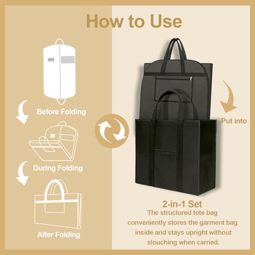CYD Dress Storage Bags with Shoe Pockets and Scent Card, 54" Garment Bags for Hanging Clothes, Breathable Covers for Women’s Dresses, Coats and Occasionwear, Durable and Dustproof, Black, 2 Pack - style: Garmentbag 54INCH 2 pack