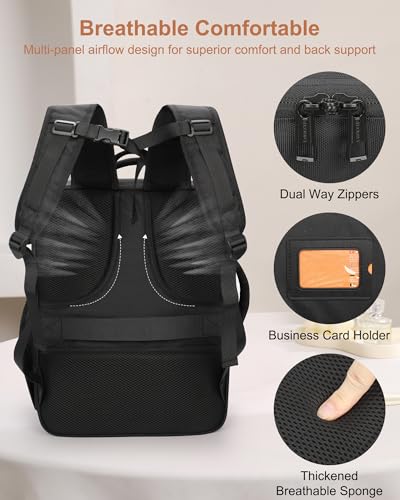 Relavel Makeup Backpack with Clear Makeup Bags, Extra Large Travel Train Case Makeup Artist Kit Set Bag with 4 Clear Bags, Storage Organizer Box with Dividers Cosmetic Hair Tools Barber Supplies - color: Black with clear makeup bags