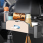 Back Seat Car Organizer,5 in 1 Multifunctional Car Back Seat Storage Box with Trash Can Drink Cup Holder Tissue Box, for Hold Phone,Snacks, Drinks, Handbag-Beige - color: Beige