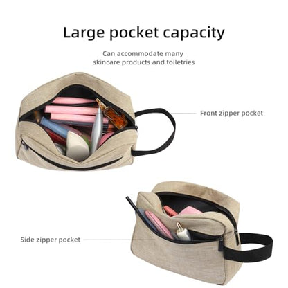 Icramsy Travel Toiletry bag Toiletry bag for women men Hanging Cosmetic bag Travel accessories for Women Men (Khaki) - color: Khaki