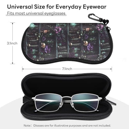 Sunglasses Case with Belt Clip, Ultra Light Neoprene Zipper Soft Padded Glasses Case for Women Men - color: Alchemy Lab