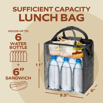VonNova Women’s Insulated Lunch Bag with Premium 4mm Cooler Insulation, Cute Large 7L Lunch Tote for Office, Durable Small Lunch Box for Women, Stylish Lunchbox for Adults, Teens, Nurses, Teachers - color: Black