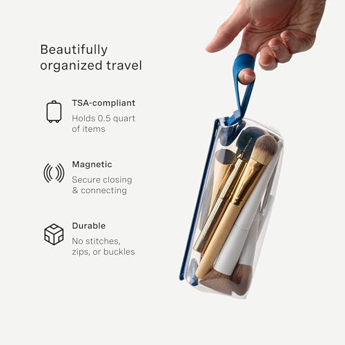 Cadence Parcel - Clear Kit with Magnetic Closure - Durable and Leak-Resistant Travel Toiletry Kit - Small Cove Parcel - color: Cove, size: Small