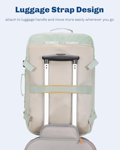 Hynes Eagle Carry on Backpack 38L Large Travel Backpack for Women Flight Approved Weekender Bag Laptop Backpack Men 15 inches Mint Green - color: Mint Green
