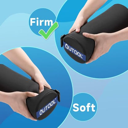 QUTOOL Lumbar Roll, Lumbar Support Pillow for Office Chair with Non-Slip Wider Strap, Back Pain Relief & Posture Improvement, Washable Cover, Office Desk & Car Accessories, Black, Firm - color: Firm-lumbar Roll/Black