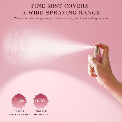 kuangre 10ml Atomizer Perfume Spray Bottle, Empty Cologne Dispenser, Portable Sprayer Travel Essentials for Many Scenes Gifts. - color: Pink-10ml