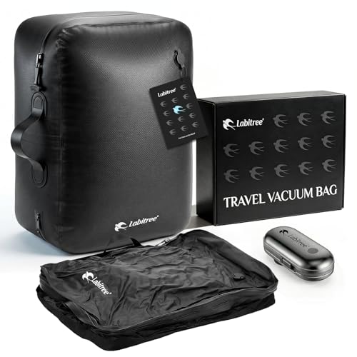 2-Pack Vacuum Seal Bags for Clothing Travel with Portable USB-Powered Pump, Triple Your Space, Reusable Space Saver Compression Bags for 23"- 26" Luggage Suitcase & Home Storage （Medium) - color: 2-Pack w/Pump, size: Medium for 23"- 26" Suitcase