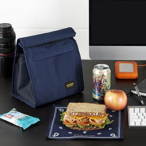 2nd Childhood Rolltop Lunch Bag for Work or School – Compact, Foldable & Low Profile Design – Insulated Reusable Bag with Handle – Slim, Durable & Stylish - 3.5L (Blue) - color: Blue
