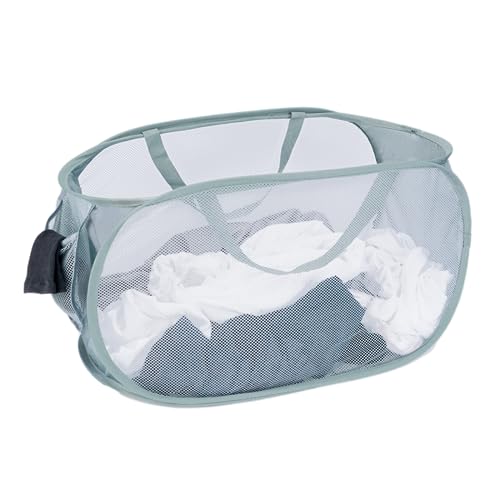 4 Pcs Mesh Popup Laundry Hamper, Opening Laundry Basket,Popup Laundry Basket with Durable Handles,Foldable Pop-up Mesh Hamper Dirty Clothes Basket for Clothes & Laundry-Home Organization - color: Gray