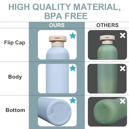 ASEVAT 8.8oz 4pack Refillable Travel Shampoo and Conditioner Bottles, Travel Size containers, Travel Bottle for toiletries, Squeeze Bottles with Flip Cap, Empty Plastic Leak Proof Travel Bottles - color: Blue, size: 8.8oz