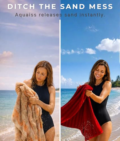 3-in-1 Wearable Beach Wrap & Lightweight Travel Towel – Sarong with Secure Button Closure, Quick-Dry Sand-Free Microfiber, Adjustable Fit (64”x33”, Fits S–4X), Compact Pool & Beach Essential - color: Red - Orange Wave