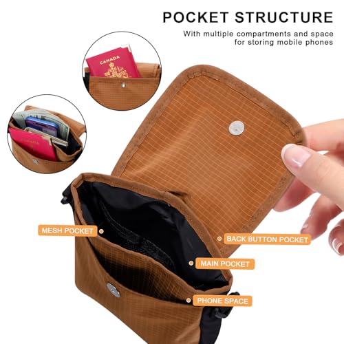 HUA ANGEL Small Crossbody Bag for Women, Phone Lanyard for Women/Men, Cell Phone Purses with Detachable 6-Layer Card Holder - color: Orange