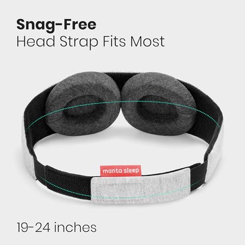 Manta Original Sleep Mask - Maximum Blackout Sleep Mask for Deep Sleep, Adjustable with Detachable Eye Cups, Zero Eye Pressure for Back & Belly Sleepers, Ideal for Travel, Shift Work & Daytime Sleep