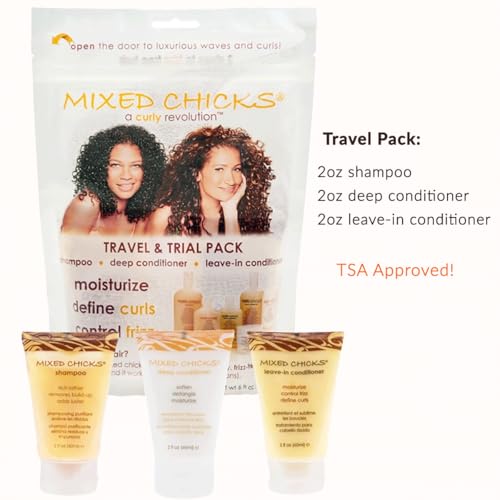 Mixed Chicks Travel & Trial Pack - Shampoo, Deep Conditioner, Leave-in Conditioner, 2 fl. oz. each
