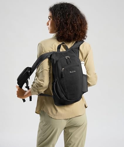 Uselike 10L Small Hiking Backpack Travel Daypack Lightweight Packable Back Pack for Women Men(Black) - color: Black