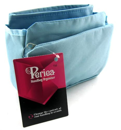 Periea ‘Tegan’ Small Handbag Organizer Insert or Make-up Bag – 5 Colors Available (Blue) - color: Blue
