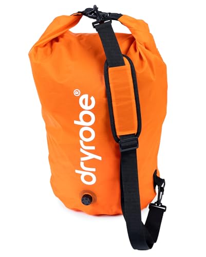 Dryrobe Travel Compression Bag - Large Compact Waterproof Bag for Travel & Sports Storage - Wet Bags for Swimming/Surfing/OCR - Stuff Sack for Wet Clothes with Roll Up Closure - 33 L - Orange - color: Orange