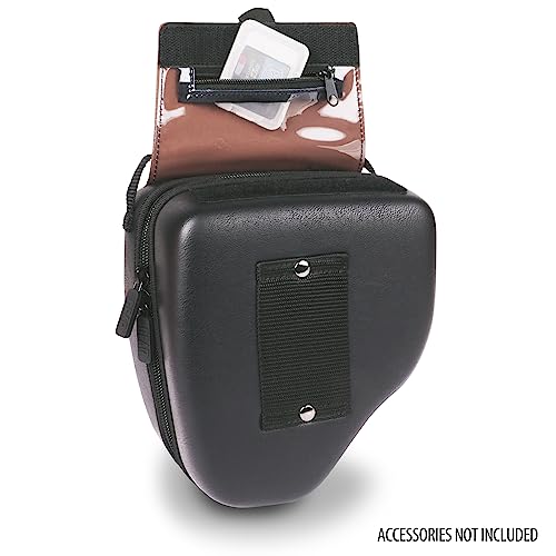 USA Gear Hard Shell Camera Case for DSLR & Mirrorless Cameras, Compatible with Canon, Nikon, Sony & Fujifilm - Fits EOS R100, Rebel T7 / 2000D, Nikon Z30, Sony A7III / A7 IV, Fujifilm X-T5 / X-T50 - color: Black Vegan Leather