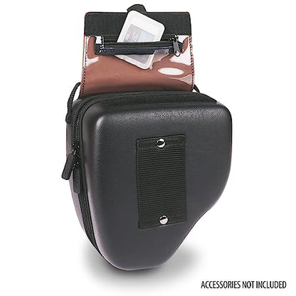 USA Gear Hard Shell Camera Case for DSLR & Mirrorless Cameras, Compatible with Canon, Nikon, Sony & Fujifilm - Fits EOS R100, Rebel T7 / 2000D, Nikon Z30, Sony A7III / A7 IV, Fujifilm X-T5 / X-T50 - color: Black Vegan Leather
