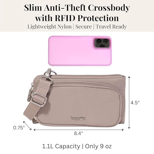 Baggallini Classic Anti-Theft Mini Wallet Crossbody - color: Moonrock