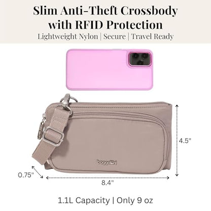 Baggallini Classic Anti-Theft Mini Wallet Crossbody - color: Moonrock