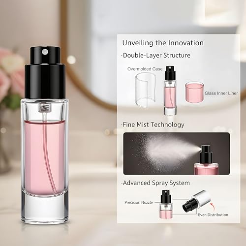 5ml Perfume Travel Refillable Bottle Perfume Atomizer, Travel Size Perfume Bottle,12pcs Glass Bayonet Mount Fragrance Atomizers for Trip, Leak-proof Cologne Sprayer Bottles - color: black