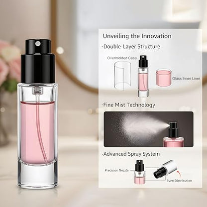 5ml Perfume Travel Refillable Bottle Perfume Atomizer, Travel Size Perfume Bottle,12pcs Glass Bayonet Mount Fragrance Atomizers for Trip, Leak-proof Cologne Sprayer Bottles - color: black