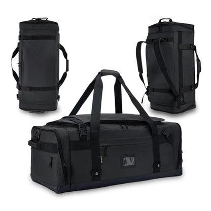 Large Duffle Bag for Travel - Men & Women, Foldable Gym Duffle Backpack, Heavy Duty Tactical Military Canvas Duffel Bags, Extra Big Carry On with Shoe Pockets, Waterproof (80L/103L) - color: Black, size: L(103L)